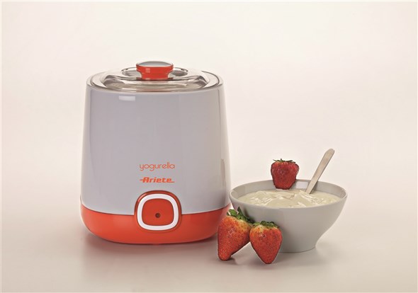 Ariete 621/1 Yogurtièra YOGURELLA - Machine à Yaourt pour Yaourt Grec et Classique, Capacité 1L, Couleur Orange, Facile à Nettoyer