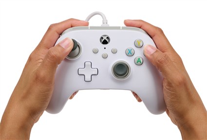 PowerA 1519365-01 Manette Xbox avec câble USB 3 m, blanc, compatible Xbox Series X/S, Xbox One et PC, licence officielle