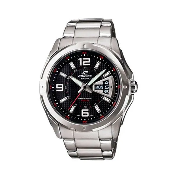 Casio EF-129D-1AVEF - Montre homme Edifice en acier inoxydable, mouvement quartz, affichage jour/date, étanche 10 bar (100m), boîtier 45 mm
