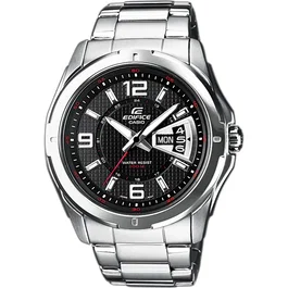 Casio EF-129D-1AVEF - Montre homme Edifice en acier inoxydable, mouvement quartz, affichage jour/date, étanche 10 bar (100m), boîtier 45 mm