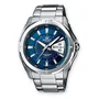 Casio Montre Homme Analogique Quartz Acier Inoxydable EF129D2AVEF, Bracelet Bleu et Gris, Cadran Bleu, Étanche