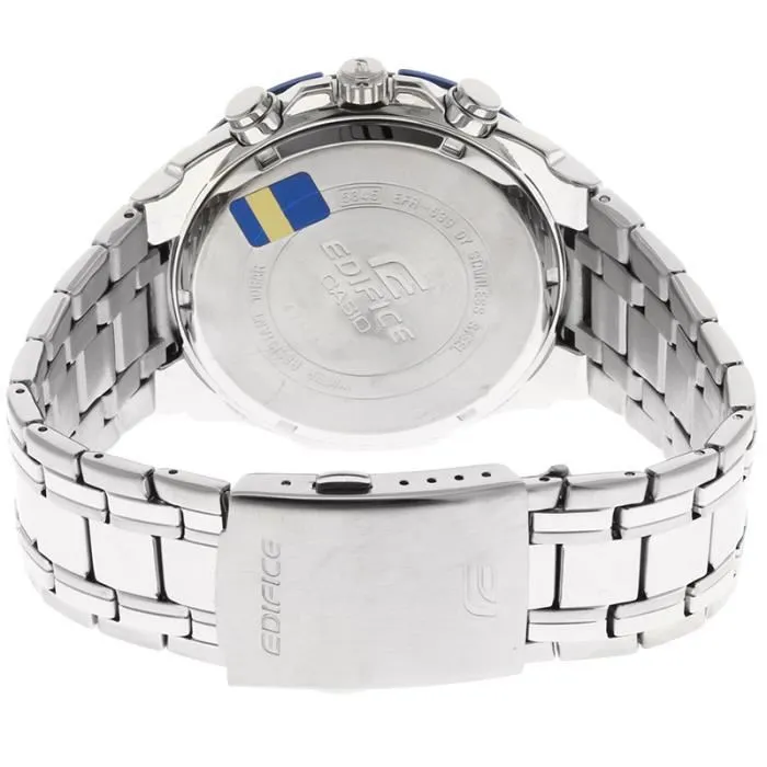 Casio Montre Edifice pour Homme en Acier Inoxydable Gris, Mouvement Quartz, Verre Minéral, Étanche 10 ATM, Bracelet Acier