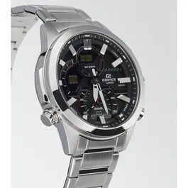 Casio ECB-30D-1AEF Montre connectée Bluetooth Smart en acier inoxydable 52,3mm argentée, étanche 10 bars, éclairage LED automatique, chronomètre