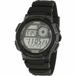 Casio AE-1000W-1AVEF Montre homme avec éclairage LED, chronomètre 1/100s, étanche 10 ATM, heure universelle et calendrier automatique