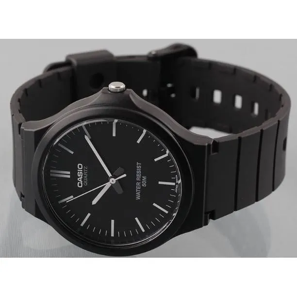 Casio Montre mixte unisexe MW-240-1EVEF noire, boîtier et bracelet en résine, verre acrylique, étanche 5 bars