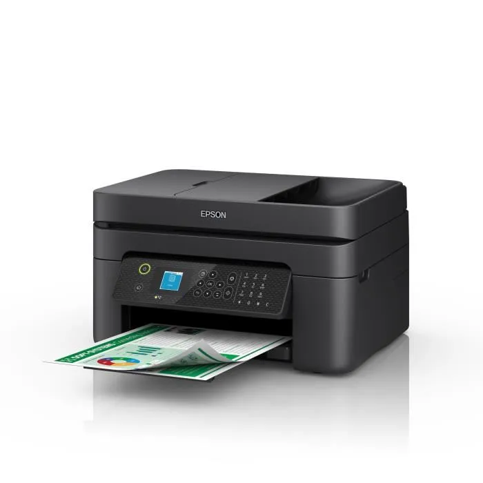 Epson Workforce WF-2930DWF - Imprimante multifonction jet d'encre avec recto-verso automatique, Wi-Fi, impression A4 jusqu'à 10 ppm pour petit bureau