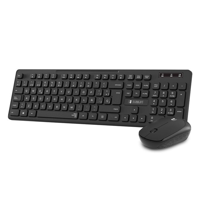 Clavier et souris sans fil Subblim SUBKBC-CSSW10 Noir Espagnol Qwerty QWERTY Clavier et souris sans fil Subblim SUBKBC-CSSW10 Noir Espagnol Qwerty QWERTY
