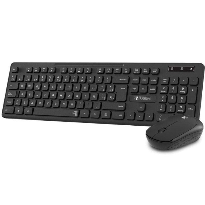 Clavier et souris sans fil Subblim SUBKBC-CSSW10 Noir Espagnol Qwerty QWERTY Clavier et souris sans fil Subblim SUBKBC-CSSW10 Noir Espagnol Qwerty QWERTY