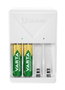 Varta 56706 Chargeur de piles universel 100-240V pour 2 ou 4 piles AA/AAA avec 4 piles AA 2100mAh incluses, charge LED, sécurité Delta V