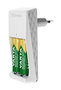 Varta 57656201421 Chargeur de piles avec 2 piles AAA 800 mAh, pour 2 piles AA/AAA, charge lente, sécurité complète, LED, voltage universel