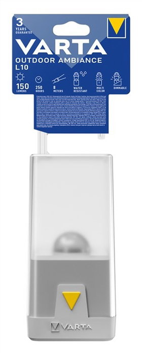 Varta L10 Lampe de Camping LED Outdoor Ambiance, Lampe Torche Robustes Résistante à l'Eau (IPX4) avec Lente Extensible et Différents Modes de Couleur et d'Éclairage