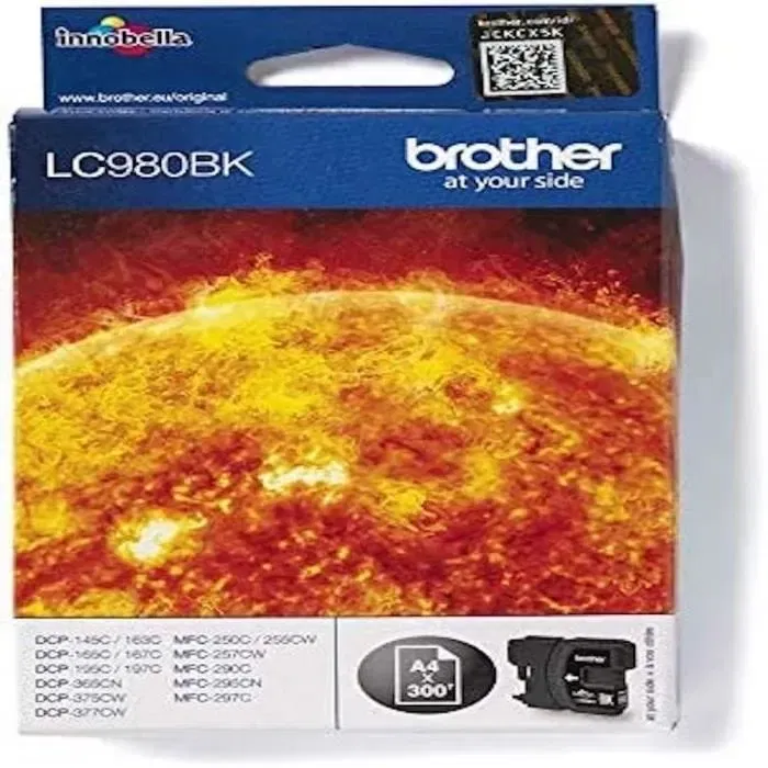 Brother Cartouche d'encre noire LC980BK - Noir haute capacité (500 pages) - Compatible DCP, MFC