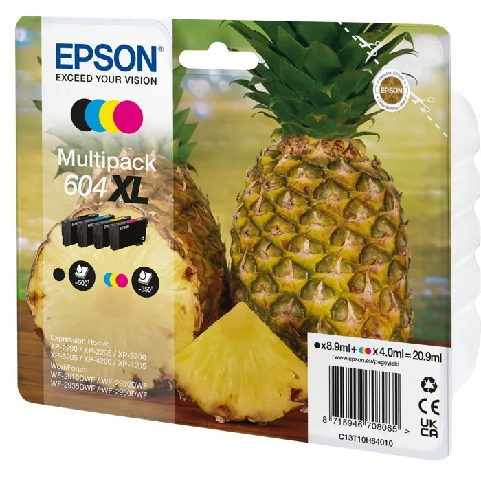 Epson 604XL Multipack C13T10H64010 - Noir, Cyan, Magenta, Jaune