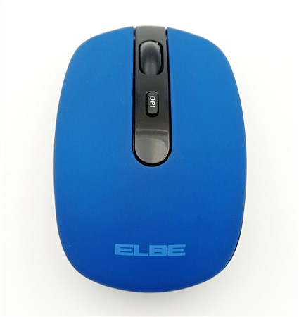 ELBE RT-110 Souris sans fil bleue avec batterie rechargeable, Plug & Play, 3 réglages DPI (800/1200/1600) et récepteur USB nano