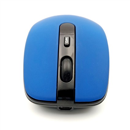 ELBE RT-110 Souris sans fil bleue avec batterie rechargeable, Plug & Play, 3 réglages DPI (800/1200/1600) et récepteur USB nano