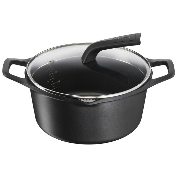 Casserole avec Couvercle Tefal E2494644 Noir Ø 24 cm Casserole avec Couvercle Tefal E2494644 Noir Ø 24 cm