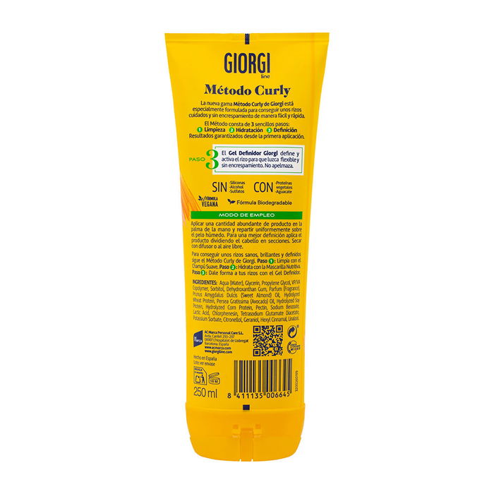 Giorgi Line METODO Gel définissant CURLY 250 ml pour cheveux bouclés et ondulés