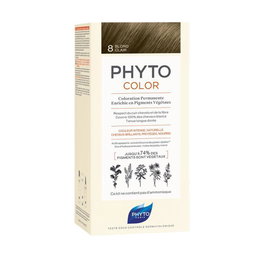 Phyto 8-Rubio Claro 4 u - Coloration Permanente Cheveux - Teinte Naturelle Éclatante - Extraits de Plantes - Sans Ammoniaque