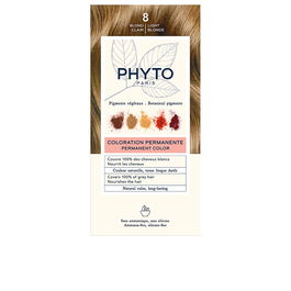 Phyto 8-Rubio Claro 4 u - Coloration Permanente Cheveux - Teinte Naturelle Éclatante - Extraits de Plantes - Sans Ammoniaque