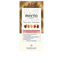 Phyto COLOR #8.3-Rubio Claro Dorado 4 u - Coloration Permanente Enrichie en Plantes pour Cheveux Naturels et Éclatants