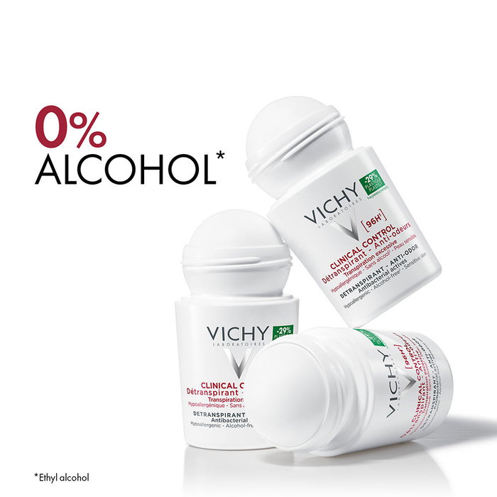 Vichy Déodorant Clinique Control 96H Roll-on Femme Anti-transpirant Sensation de Sec 50 ml