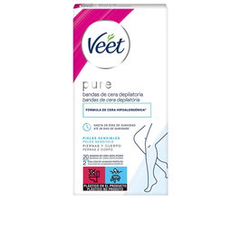 Veet Bandes de cire dépilatoires corps peau sensible 20 unités