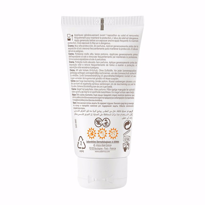 A-Derma Crème Solaire PROTECT SPF50+ sans parfum 40 ml