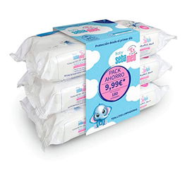 Sebamed Lot de 3 lingettes nettoyantes pour bébé x 60 pièces Enrichies Camomille et Panthénol