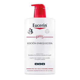 Eucerin Lotion pH5 Enrichie pour la Peau, Corps et Visage, 1000 ml