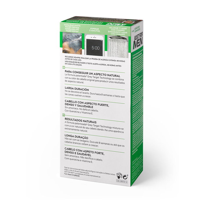 Just For Men Coloration en Shampooing Châtain Foncé 30 ml - Sans Ammoniaque Just For Men Coloration en Shampooing Châtain Foncé 30 ml - Sans Ammoniaque