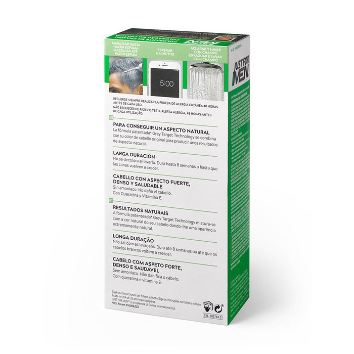 Just For Men Coloration en Shampooing Marron 30 ml - Sans Ammoniaque, Action Rapide