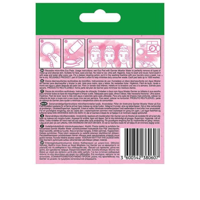 Garnier SKINACTIVE Disques Démaquillants Lavables Doux - Lot de 3 Garnier SKINACTIVE Disques Démaquillants Lavables Doux - Lot de 3