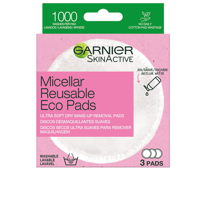 Garnier SKINACTIVE Disques Démaquillants Lavables Doux - Lot de 3 Garnier SKINACTIVE Disques Démaquillants Lavables Doux - Lot de 3