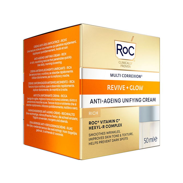 Roc REVIVE + GLOW Crème Unificatrice Éclaircissante Anti-rides Éclat 50 ml