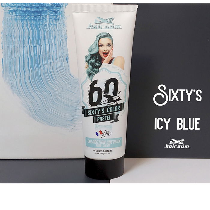 Hairgum Coloration semi-permanente SIXTY'S COLOR #Icy Blue 60 ml