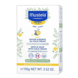 Mustela Savon Surgras Bébé-Enfant au Cold Cream Nutriprotecteur pour Peaux Sèches - Nettoyage Doux Visage et Corps - 100g