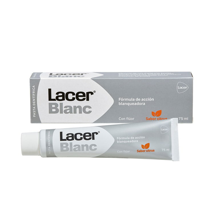 Lacer Dentifrice Blanc Citrus 75 ml - Blanchiment et Protection Quotidienne, Faible Abrasivité, Goût Agrumes Lacer Dentifrice Blanc Citrus 75 ml - Blanchiment et Protection Quotidienne, Faible Abrasivité, Goût Agrumes
