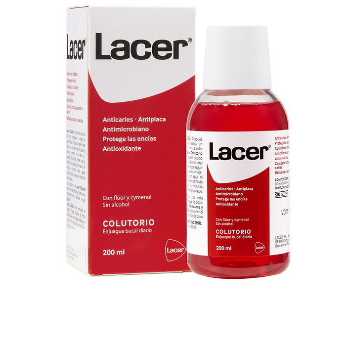 Lacer Bain de Bouche Quotidien Sans Alcool 200 ml, Prévention Caries et Plaque Dentaire Lacer Bain de Bouche Quotidien Sans Alcool 200 ml, Prévention Caries et Plaque Dentaire