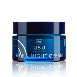 Usu Cosmetics Crème Anti-Âge Nuit BLEU K-NUIT 50 ml - Anti-Vieillissement, Nourrit, Réduit les signes de l'âge, protège de la lumière bleue