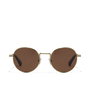 Hawkers MOMA #gold havana 1 u Lunettes de Soleil Polarisées Rondes Vintage Unisexe Monture Havana Verres Marron