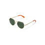Hawkers Lunettes de Soleil AURA Polarisées Verres Verts Monture Or Rose Acier Inoxydable Unisexe UV400 Catégorie 3 Pochette Boîte Incluses