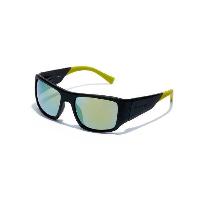 Hawkers Lunettes de soleil 360 Noir Acide Unisexe Verre 56 mm Rectangulaire Nylon Monture Noire Verre Vert