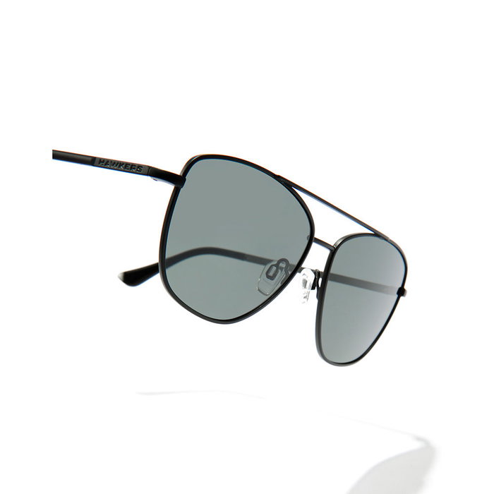 Hawkers Lunettes de Soleil Aviateur LAX Noir Unisexe Verres TR18 UV400 Monture Acier Inoxydable