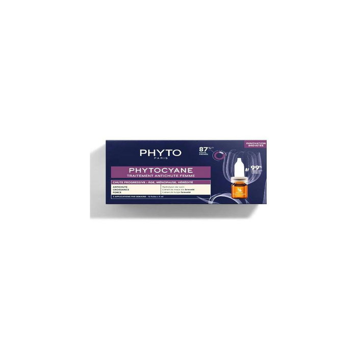 Phyto - Cyane Progressive - Traitement capillaires ou colorants - Boîte de 12 flacons de 5 ml Phyto - Cyane Progressive - Traitement capillaires ou colorants - Boîte de 12 flacons de 5 ml