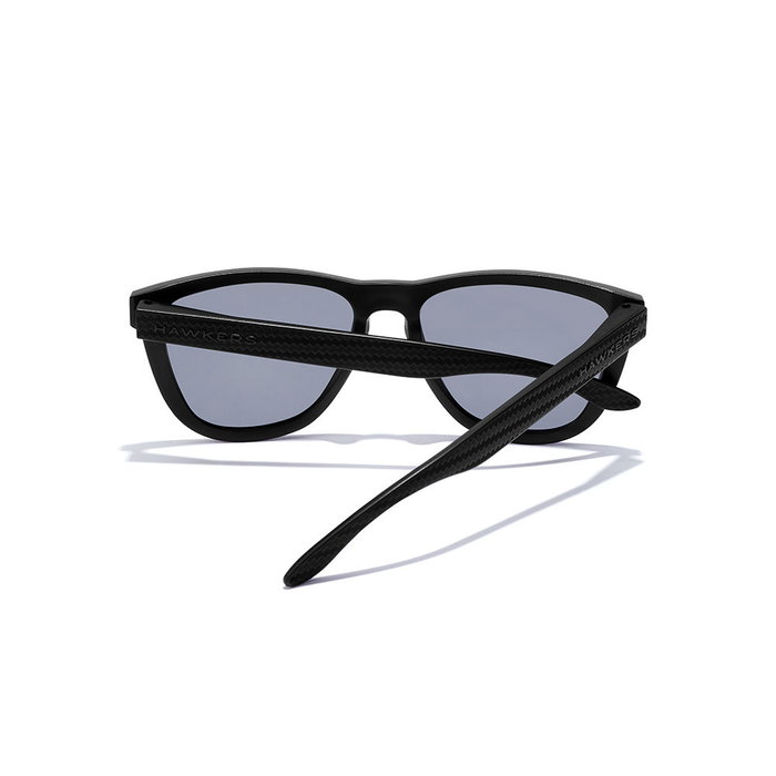 Hawkers Lunettes de Soleil ONE RAW CARBON FIBER Polarisées Verres Miroir Bleu CHROME Protection UV400 TR90 Noir Unisexe