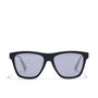 Hawkers Lunettes de soleil ONE LS RAW #black chrome, monture noire mate, verres bleus miroirs, Unisexe