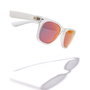 Hawkers SLATER Lunettes de Soleil Carrées Polarisées Cristal Rubis Irisé Monture Blanche Translucide Verres UV400 Unisexe TR90