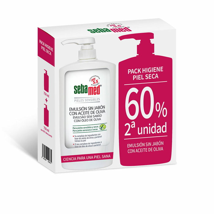 Sebamed Émulsion Sans Savon Gel de Bain à l'Huile d'Olive Duo 2 x 750 ml