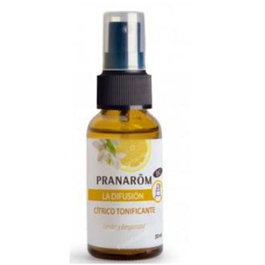Pranarom Diffusion Spray Citrique Tonifiant 30ml Bio - Diffuseur d'Atmosphère Agrume