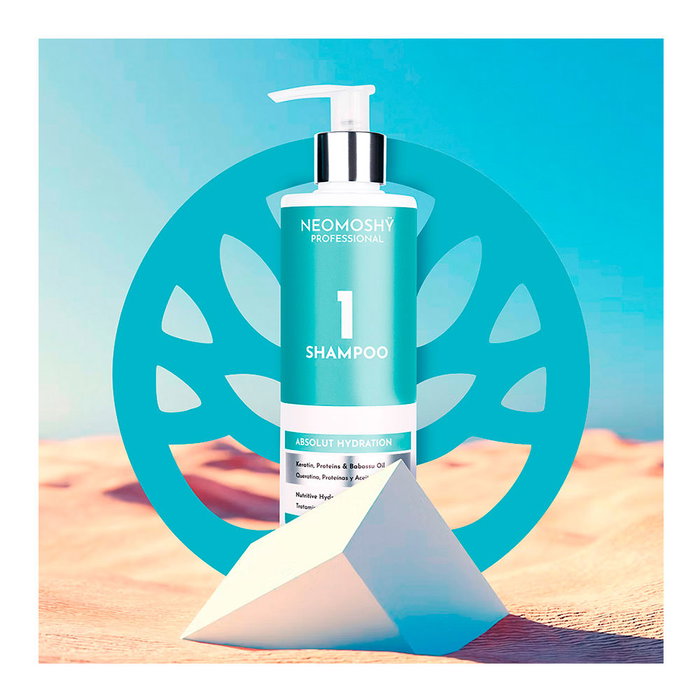 Neomoshy Shampoing Absolut Hydration Unisexe 300 ml - Cheveux Secs et Déshydratés, Hydratant et Nourrissant